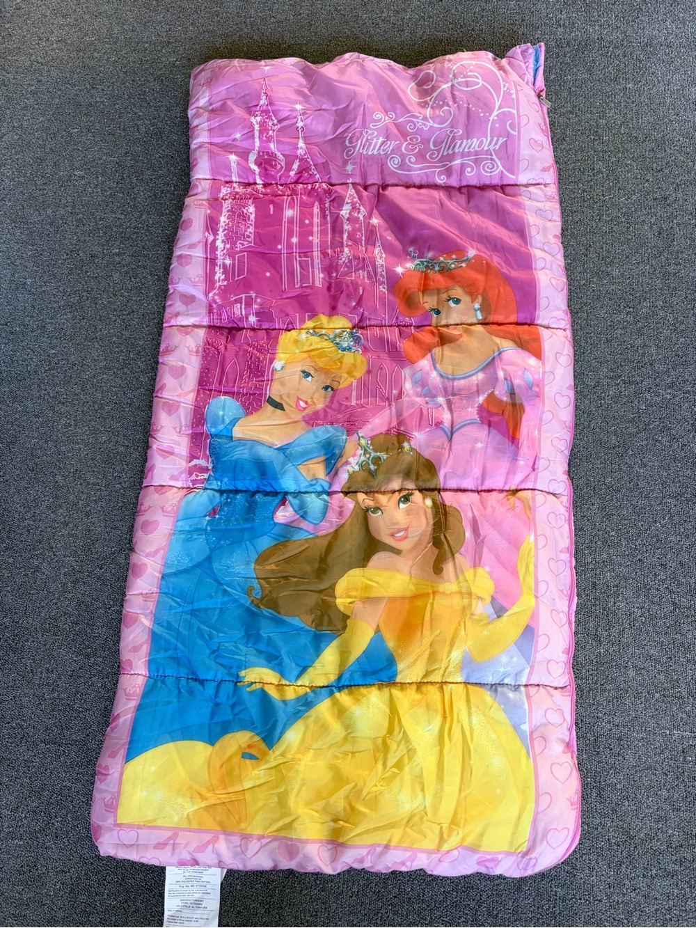 Disney Princess Pink Girls Sleeping Bag - Glitter & Glamour New without tags 🏷️